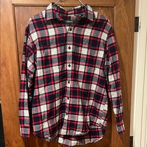 Orvis Men's Red and Black Checkered Shirt